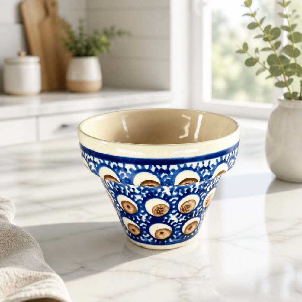 Williams-Sonoma Polish Pottery Stoneware Flower Pot Planter Made in Poland